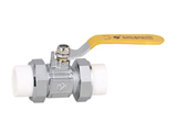 Patent cube PP-R double-ended flexible ball valve (brass chromium plating)