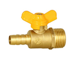 Brass butterfly handle external teeth drain valve