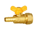 Brass butterfly handle aluminium plastic pipe drain valve