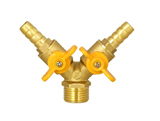 Brass double-forked outer teeth drain valve