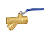 Brass filter ball valve