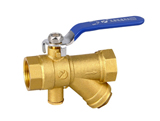 Brass filter temperature measuring ball valve